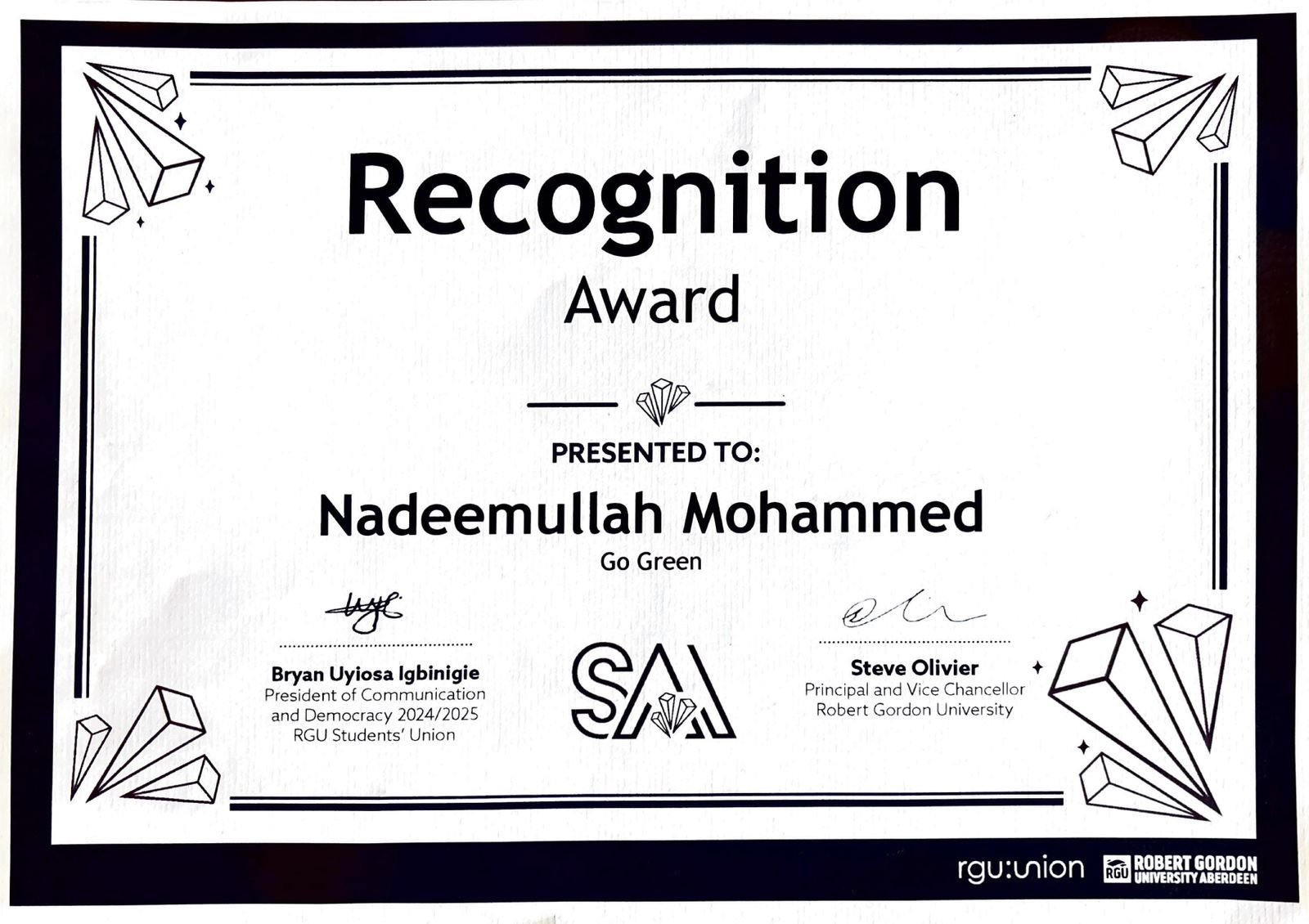 Individual Recognition Award