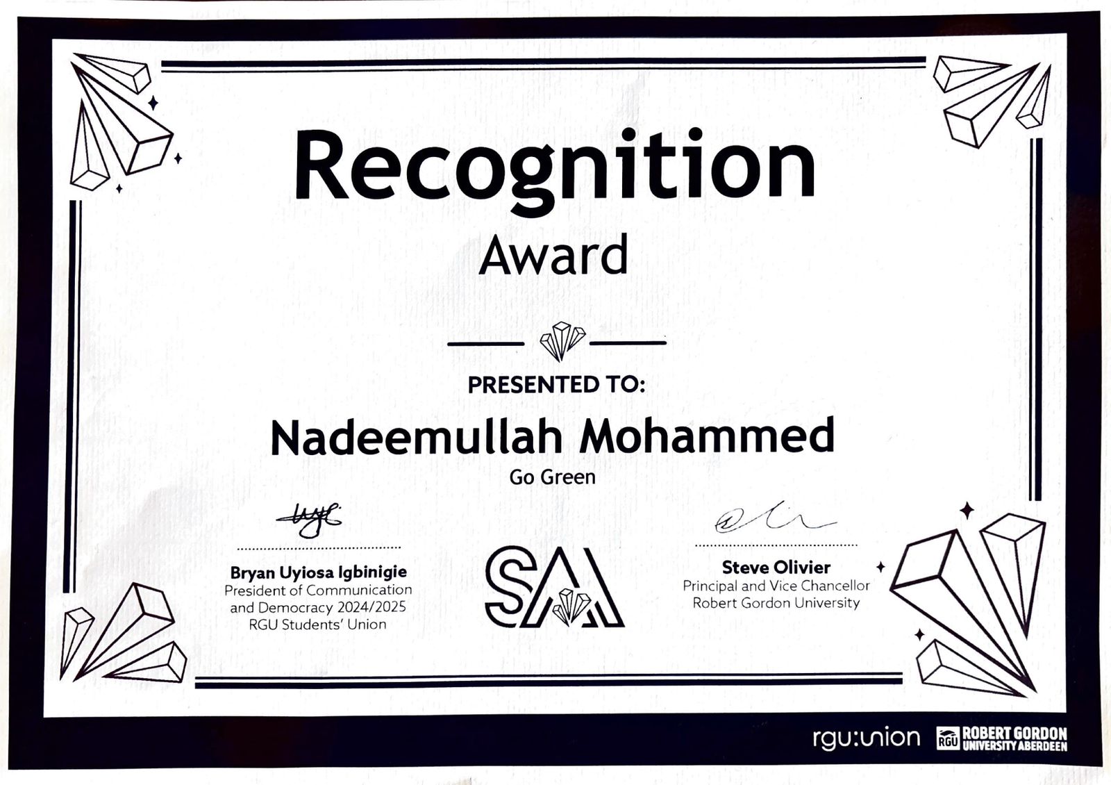 Individual Recognition Award